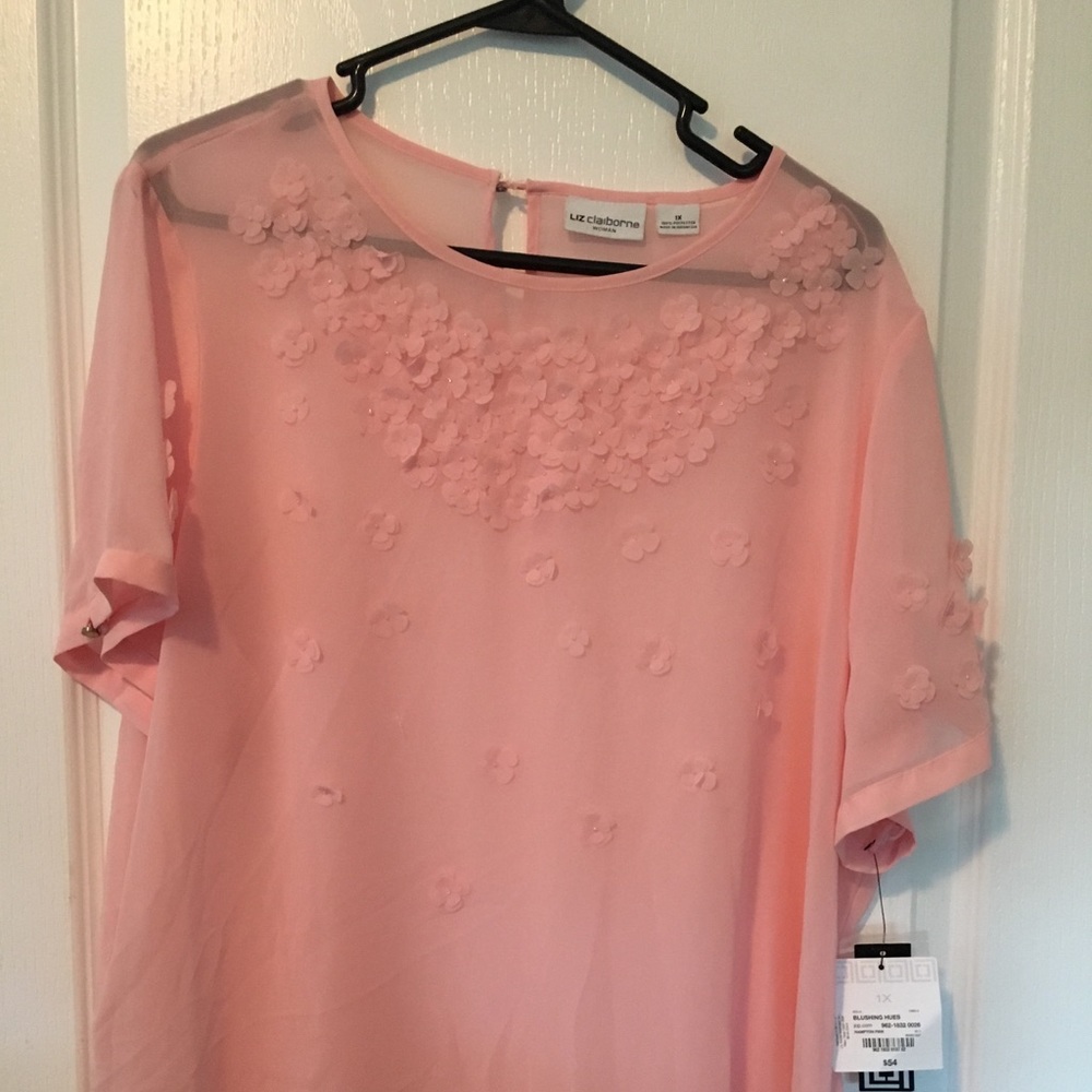 Liz Claiborne sheer top with flowers